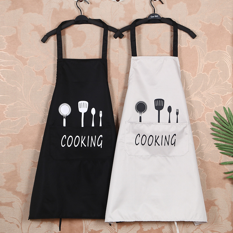 Fashion Kitchen Supplies Apron with Knife and Fork Patterns Oil-Proof Waterproof Breathable Sleeveless Overclothes Cooking Chef Couple One Piece Wholesale