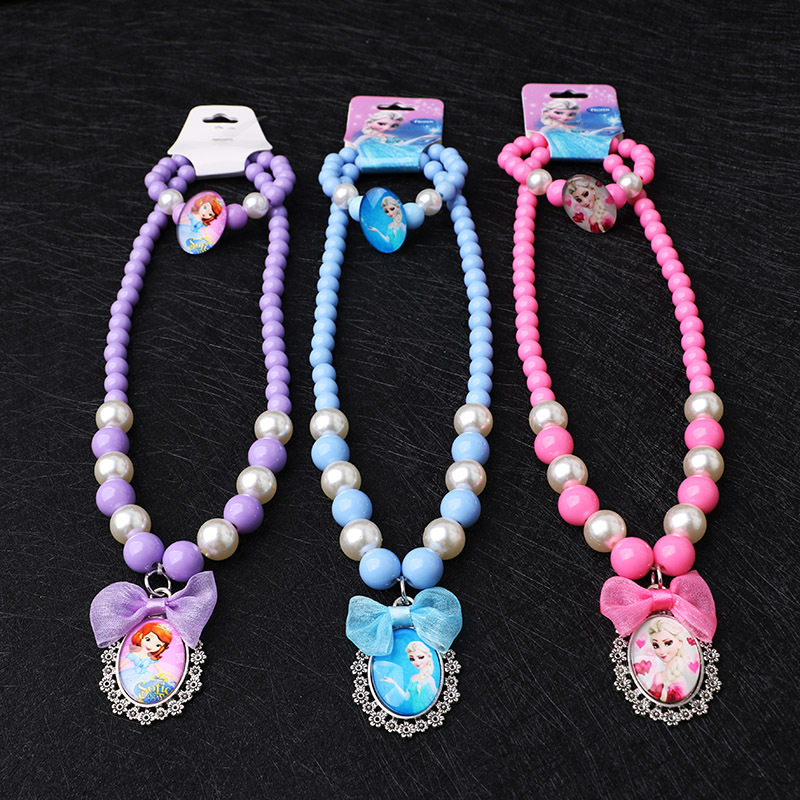 儿童项链冰雪奇缘艾莎公主套装项链 女童生日礼物配饰首饰品