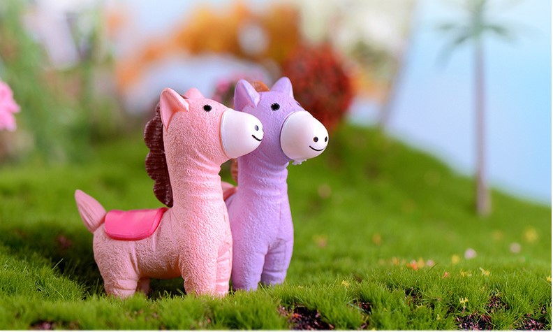 神兽小马 蛋糕摆件 多肉配件素材 diy造景饰品 四不像羊驼