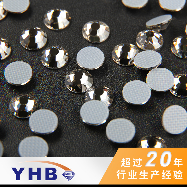 Factory Flat Light Transparent Gray Glass Hot Drilling Clothing Accessories Nail Art Diamond Sticker round Decorative Rhinestone DIY Ornament