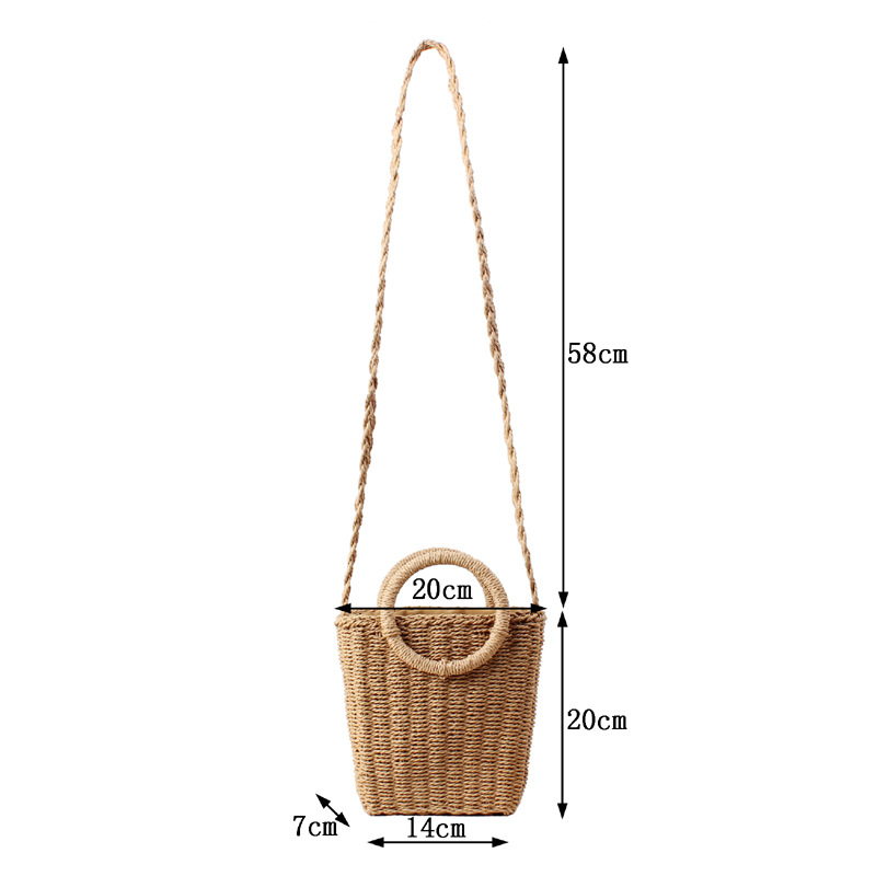 New Fresh Hand Carrying Crossbody Dual-Use Woven Bag Ins Vacation Beach Straw Bag Women's Paper Bag