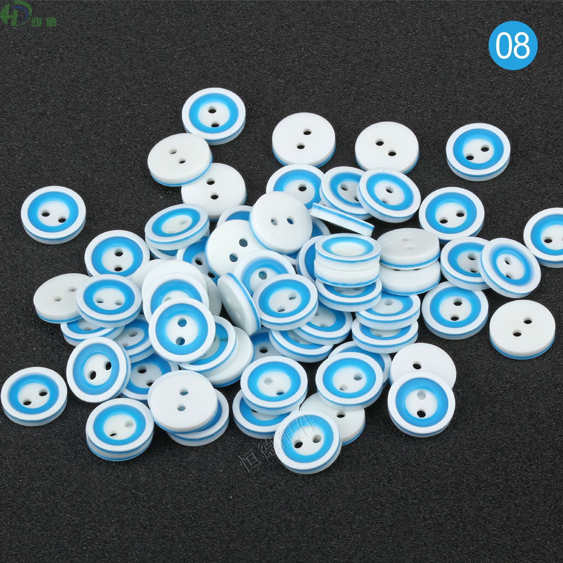 【lb-143款】现货彩色纽扣 20l精美树脂2孔宝宝纽扣 1000粒/包