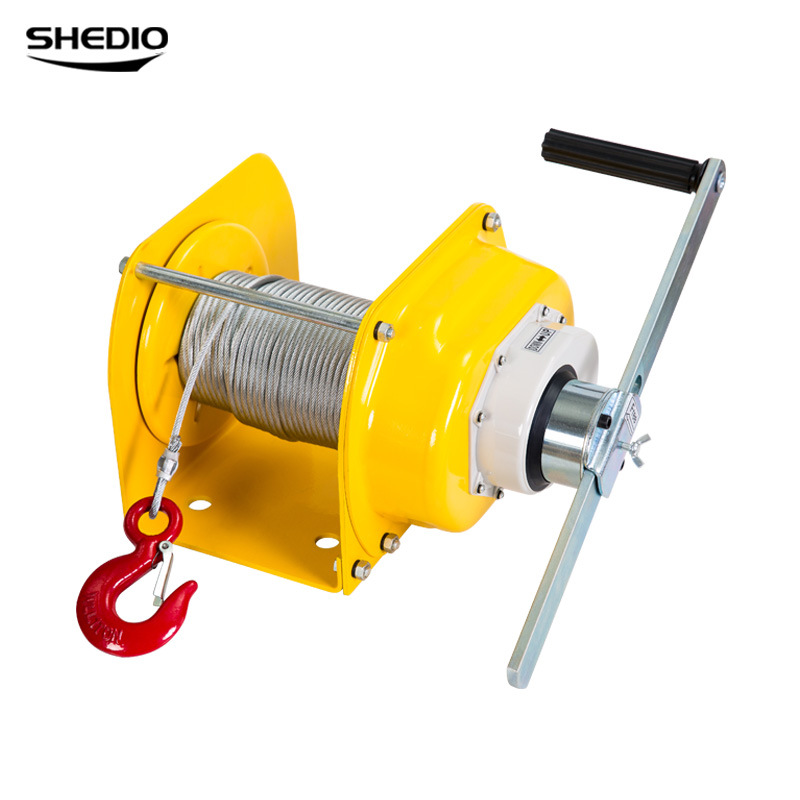 晟雕自锁式重型手摇绞盘1吨2吨3吨手动卷扬机重型牵引机手摇葫芦