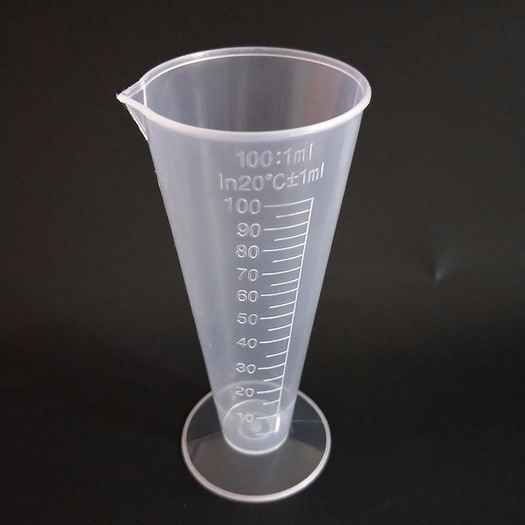 厂家批发三角量杯 塑料烧杯100毫升量杯塑料带刻度 锥形量杯