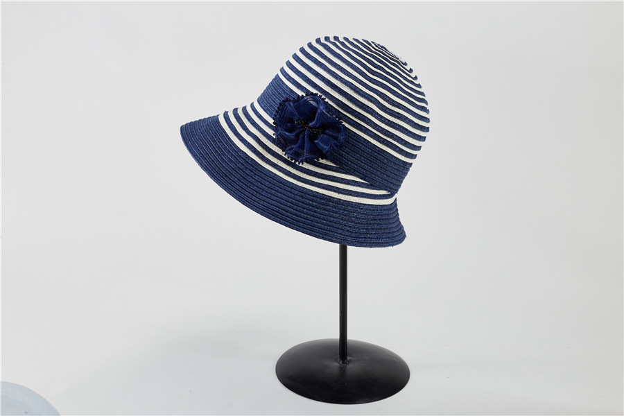 夏季女士精致蕾丝花边大檐帽沙滩帽子防晒休闲草帽遮阳帽可折叠