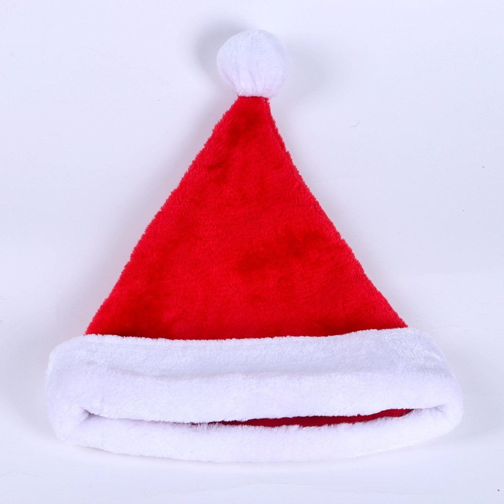 Christmas Decorations Adult Plush Santa Claus Hat Thickened Double-Layer Curling Fluff Christmas Decoration Supplies