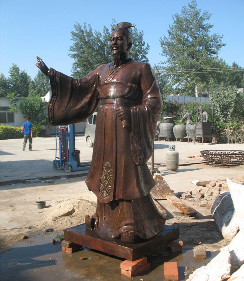 中式古代 铜人物雕塑 工厂直销 黄铜人物雕像