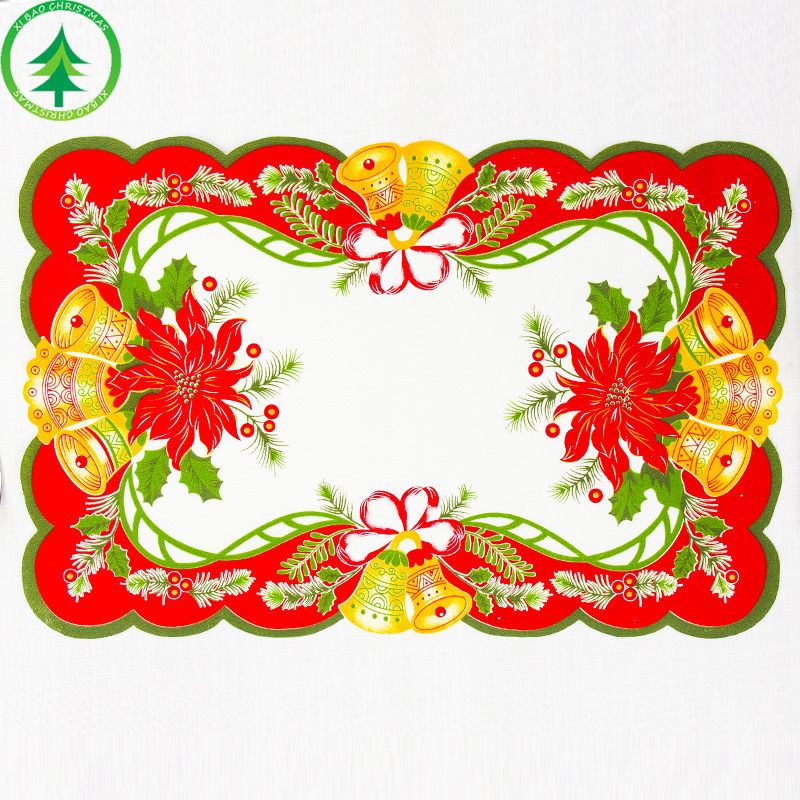 Christmas Dining-Table Decoration Christmas Dining Table Cushion Creative Christmas Printed Placemat Christmas Decorations Factory Direct Sales