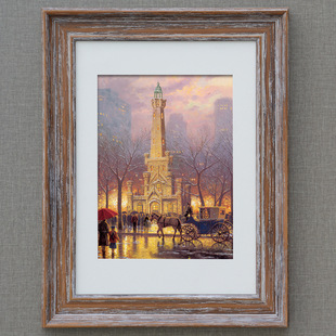 实木大相框挂墙欧式复古20 24 30 36寸油画画框装裱北欧木质定做