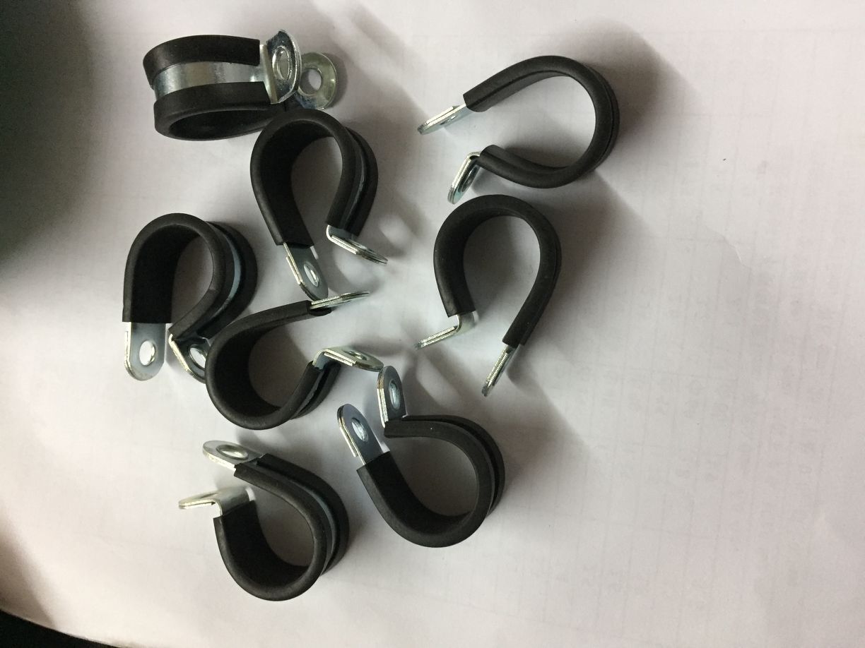r型连胶条卡箍r型带胶软管紧固夹r型带胶减震防震抱箍12mm