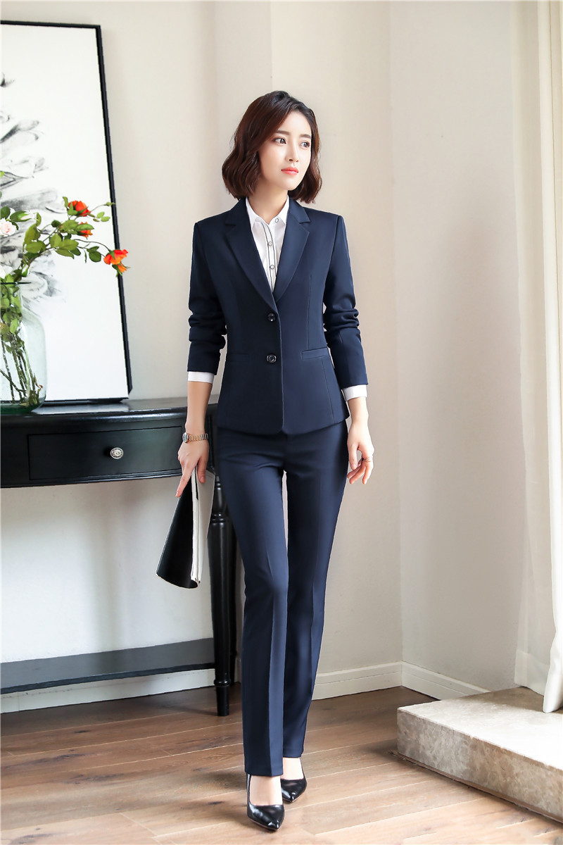 yan a8216秋冬职业装女士面试正装ol工作服长袖时尚西装/一件代发