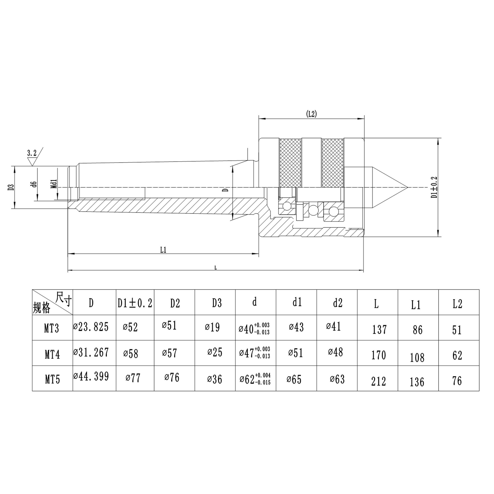 厂家优惠促销莫氏6,5,4,3,2,1,回转活顶针,定做加工非标尖