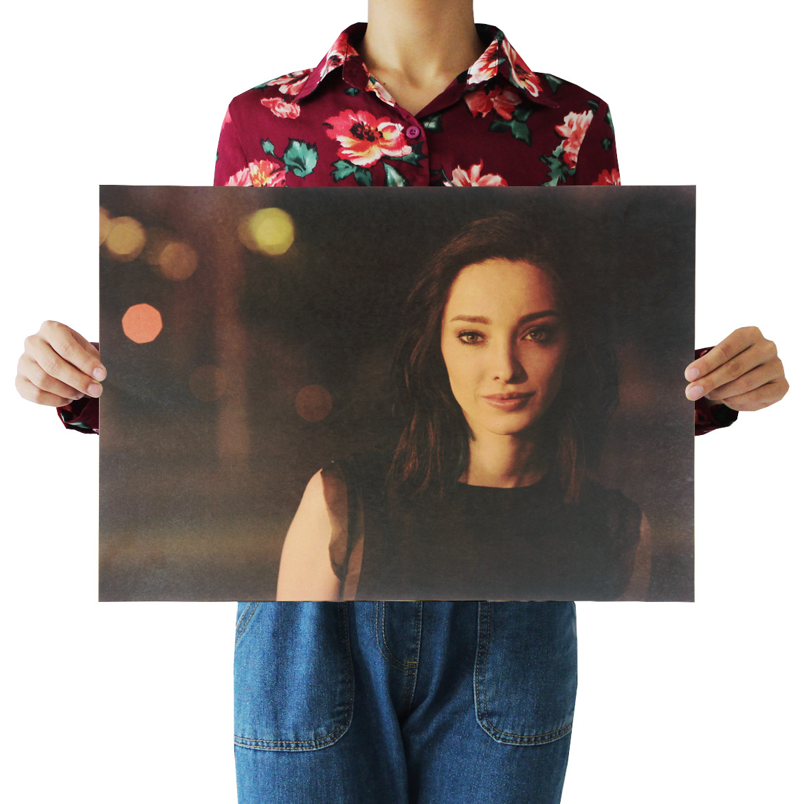 【a977】北极星小姐姐怀旧复古牛皮纸海报室内酒吧咖啡装饰画