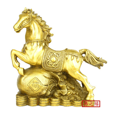纯铜金钱马摆件开光马年发财办公室马年催偏财家居旺事业财运
