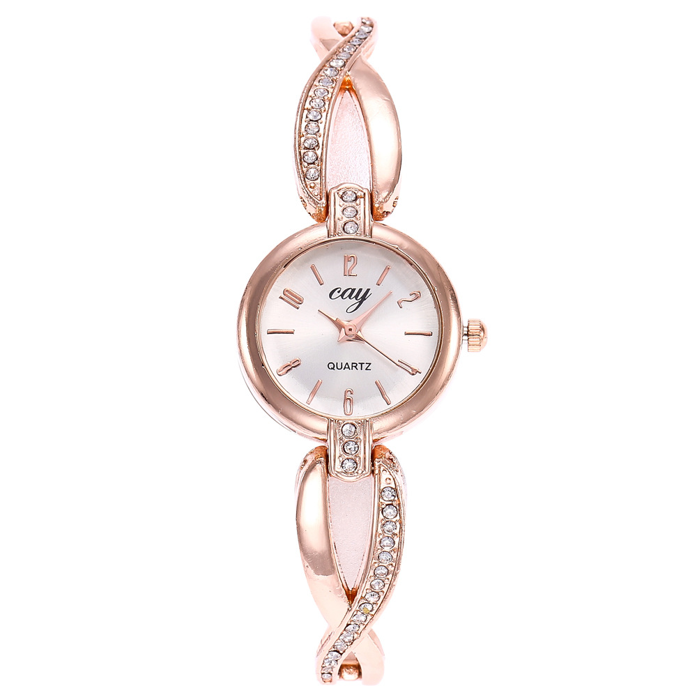 手链表金属表带金属半边钻休闲手表 男女士f1068石英表