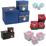 厂家供应礼品盒 食品通用包装盒批发正方形上下盖3个套装纸盒罐子
