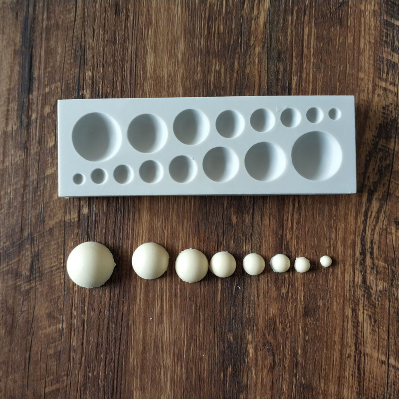 新款半圆珍珠硅胶模具 巧克力蛋糕装饰模