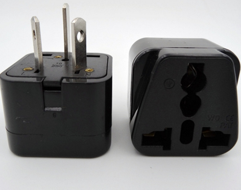 多功能美式转换插头 二扁脚转多用适配器 美标旅游转换充电插头