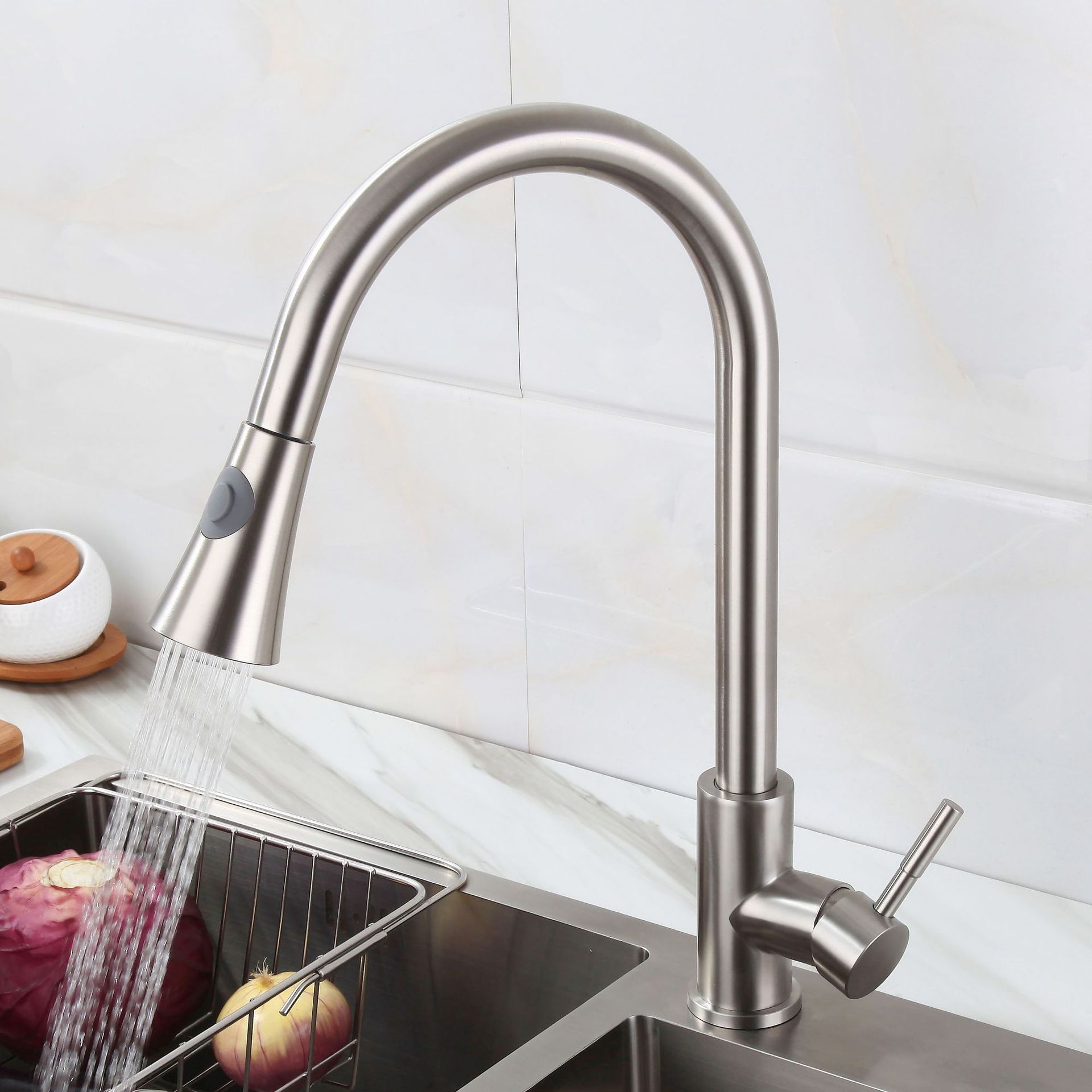 一件起拍跨境水龙头厨房不锈钢抽拉龙头水槽厨房洗菜盆冷热水龙头