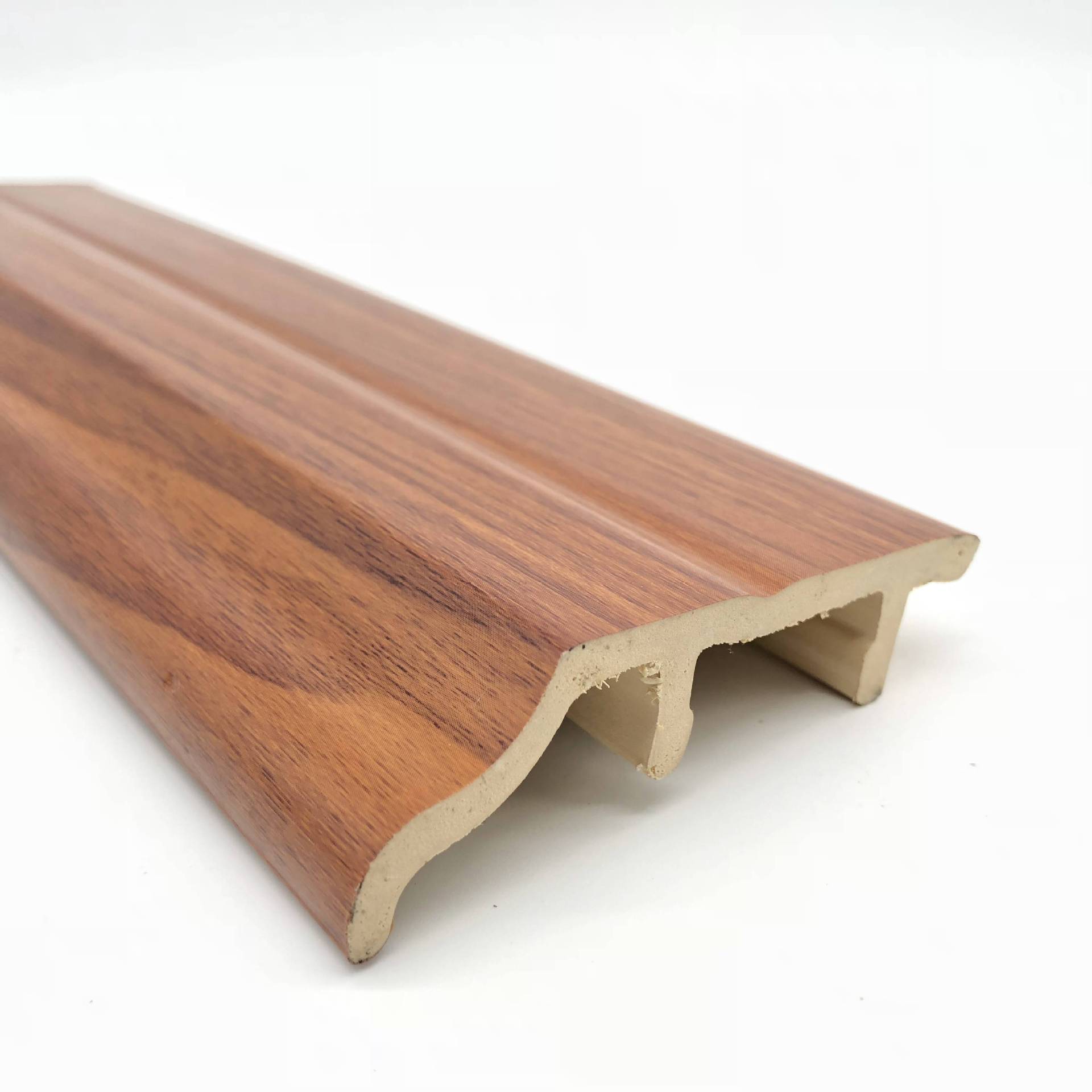 木塑踢脚线 象牙白平面成品地板脚线 8cm 地脚线厂家直销