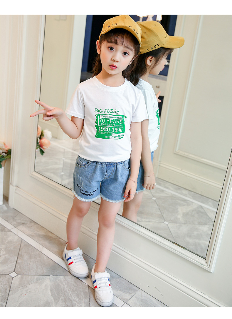 童装夏季女童t恤2018新款中大童纯棉短袖上衣儿童夏款韩版时尚潮
