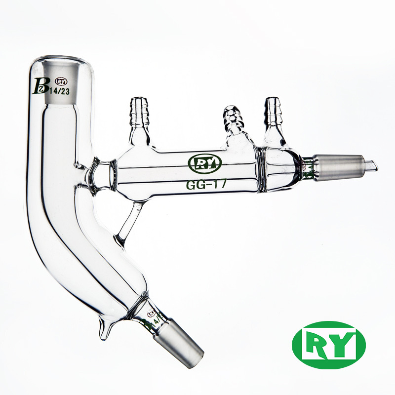 带夹层微型蒸馏头器微形 标准塞14 24 玻璃仪器 化学实验室