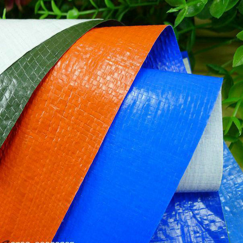 厂家批发 涂膜编织布 pe/pp彩色塑料篷布 防水防雨帐编织布