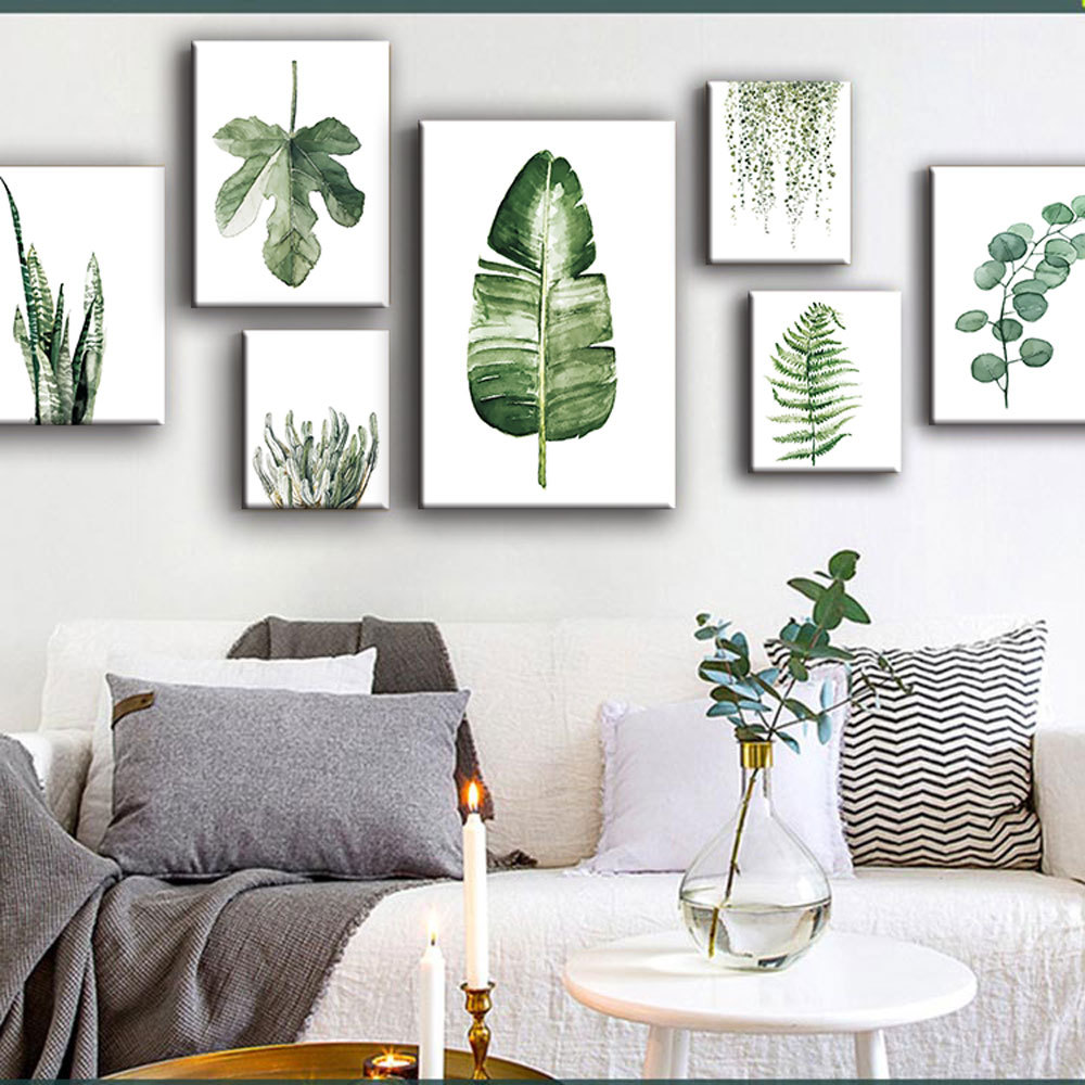 北欧小清新绿植挂画客厅沙发背景卧室儿童房餐厅办公室酒店无框画
