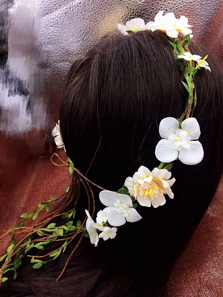 韩式新娘头戴花环头饰伴娘结婚藤条发饰儿童表演森系花朵饰品