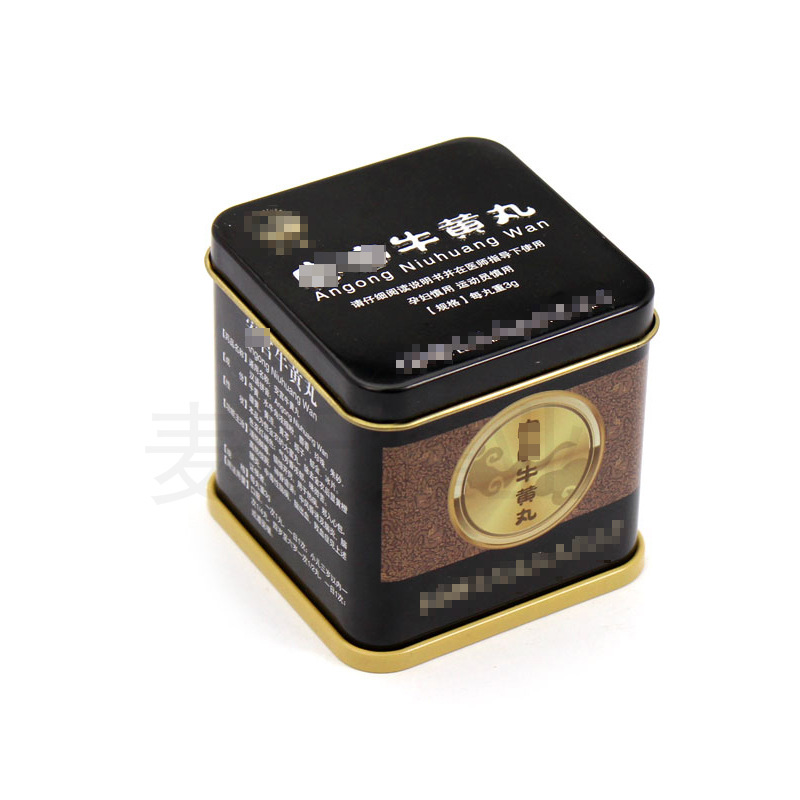 源头厂家直销参茸丸铁盒包装 6粒药丸马口铁盒定制 免费打样