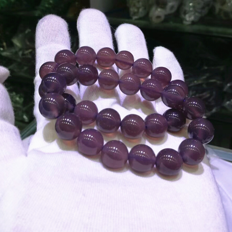 天然帝王紫玉髓玛瑙圆珠手链 8-20mm帝王紫玛瑙手串 男女款手链