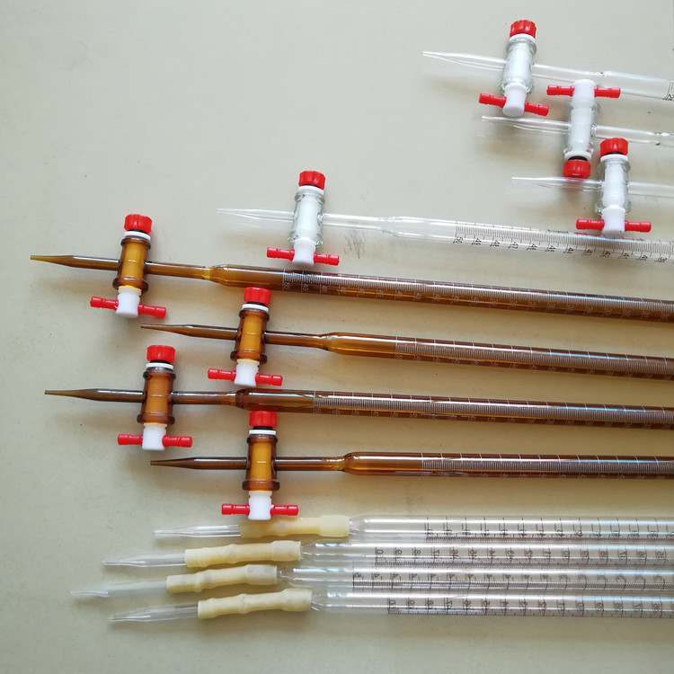 酸式滴定管 碱式滴定管 棕色透明白色10ml25ml50ml聚四氟活塞批发