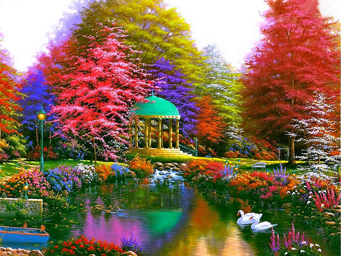 diy钻石画5d 天鹅小亭 新款树脂满钻 厂家直销 诚招代理 量大从优