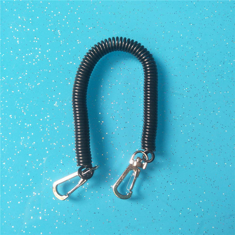 塑料弹簧挂绳 pu伸缩防盗绳 彩色/黑色 挂手机钥匙绳