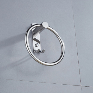 304不锈钢卫生间毛巾环带钩毛巾圈毛巾架卫浴五金挂件