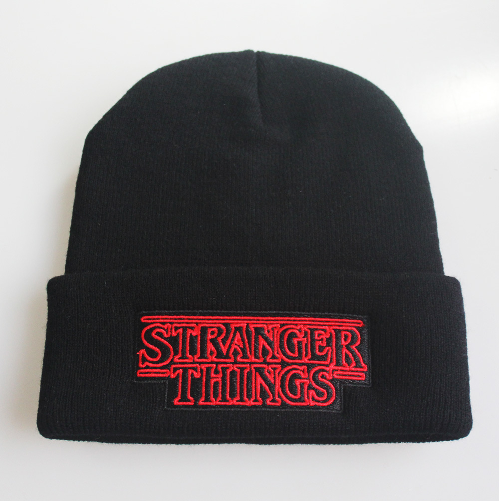 Exclusive for Cross-Border Stranger Things Stranger Things Letter Embroidery Knitted Hat Woolen Cap Pullover Hat
