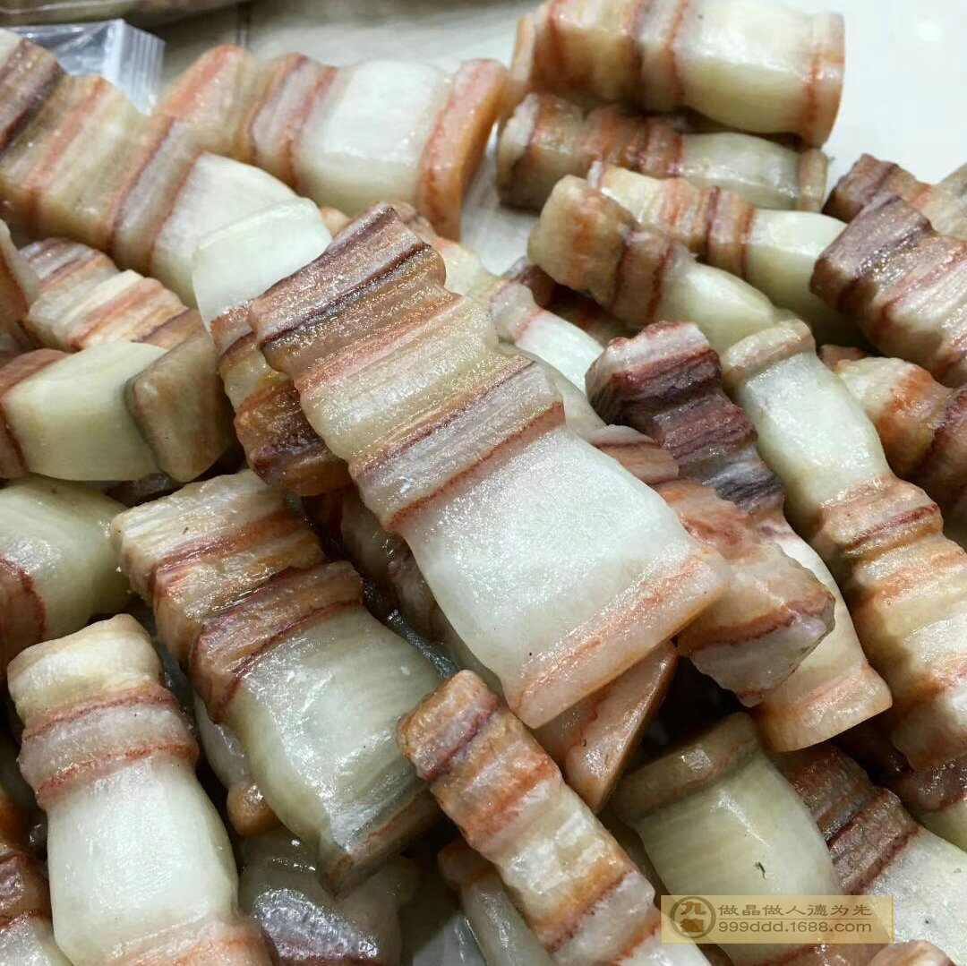 寿山石肉石俏色五花肉石整块料子可做吊坠车挂摆件物美