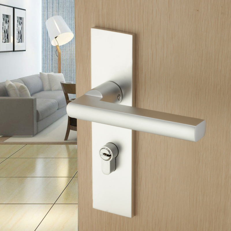 工厂直销美式简约太空铝家用卧室木门锁 太空铝静音轴承室内门锁