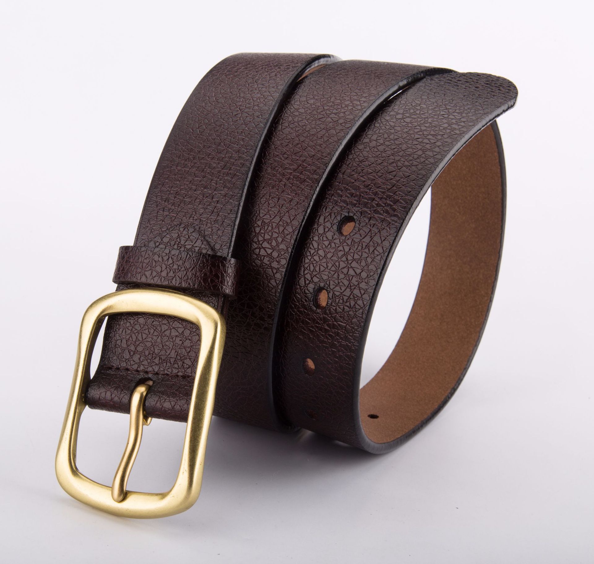 真皮皮带男士纯铜日字扣纯牛皮青年商务腰带休闲正装百搭裤带批发