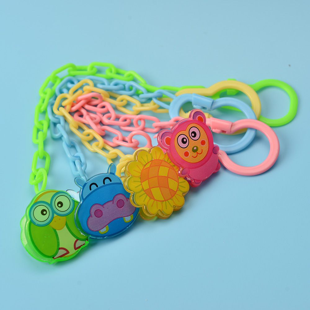 Teether Rope Buckle Baby Pacifier Chain Pacifier Clip Plastic Mouth Toy Chain Cartoon Plastic Pacifier Accessories