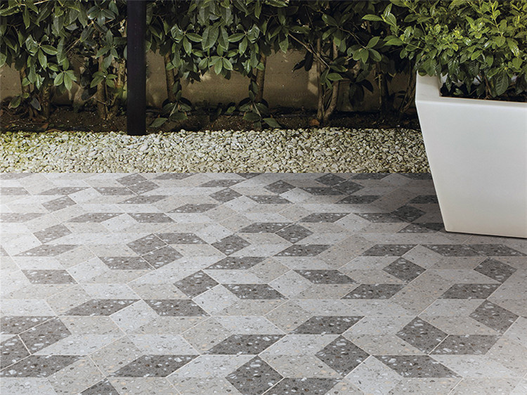 佛山厂家直供26*30水磨石六角瓷砖餐厅阳台咖啡厅户外六边形地砖