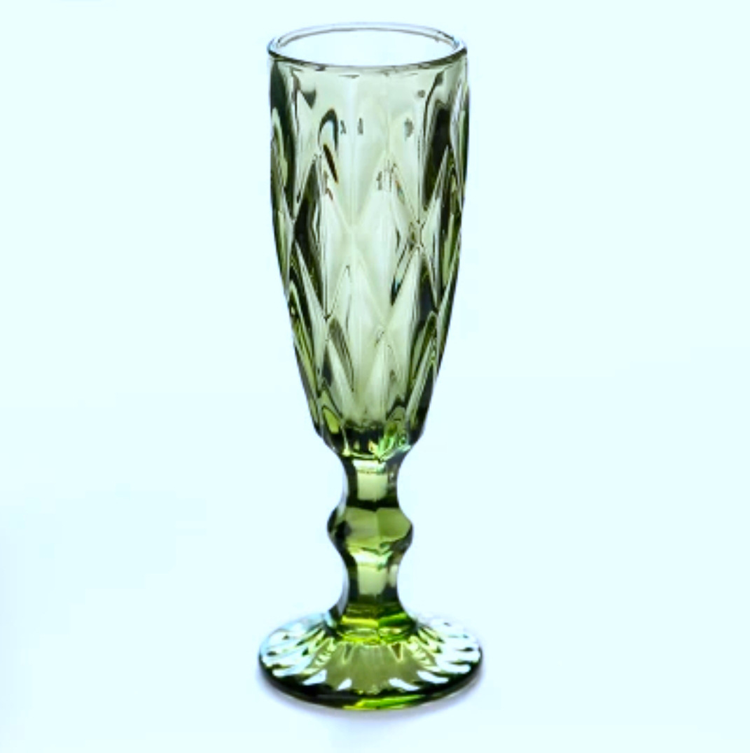 厂家直销复古彩色浮雕香槟杯创意果汁杯玻璃高脚杯家用.酒店玻璃
