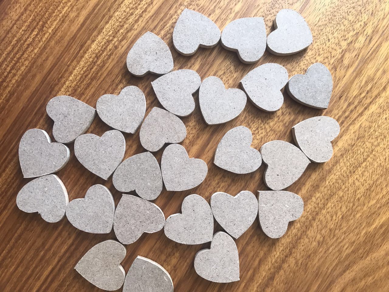 心形密度板木制倒边心配件木制饰品配件情人节心配件各规格可定制