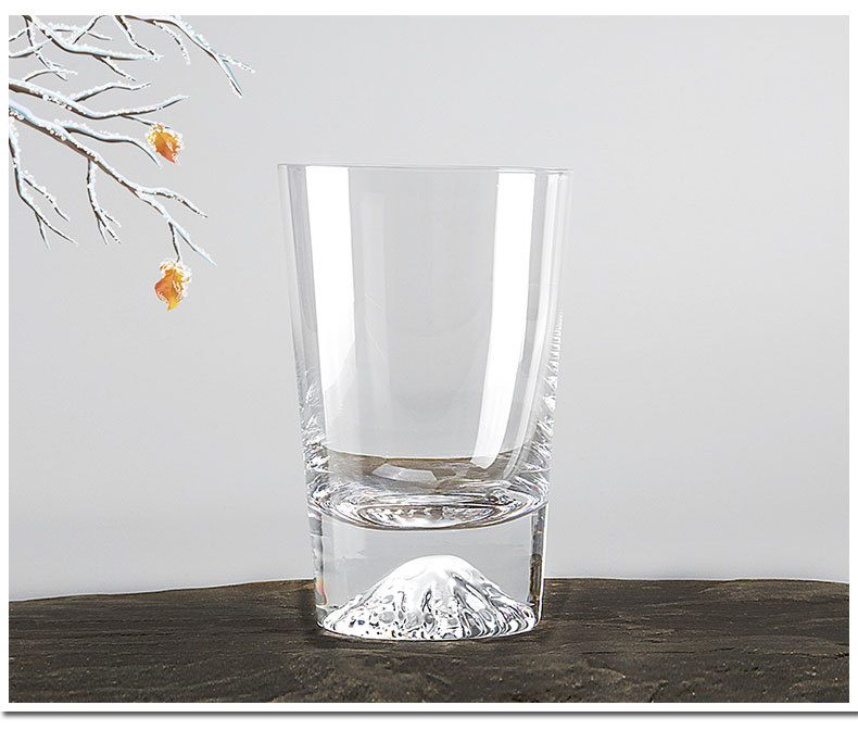 水晶玻璃茶杯水杯子 创意雪山杯 耐高温手工杯 logo定制