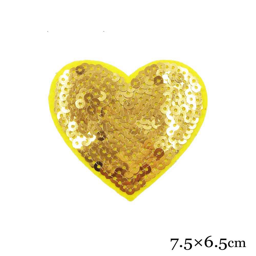 批发厂家直销 金片爱心形状绣花章 服装手袋刺绣布贴装饰辅料订制