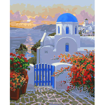 diy数字油画填色厂家批发淘宝代发麻布卡通风景花卉6816-报价