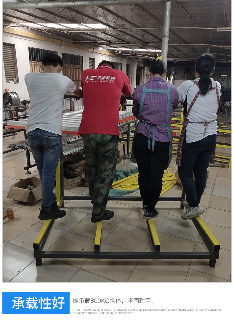 批发车间仓库搬货运输l字玻璃架静音手推拉货拖车物流搬运推车