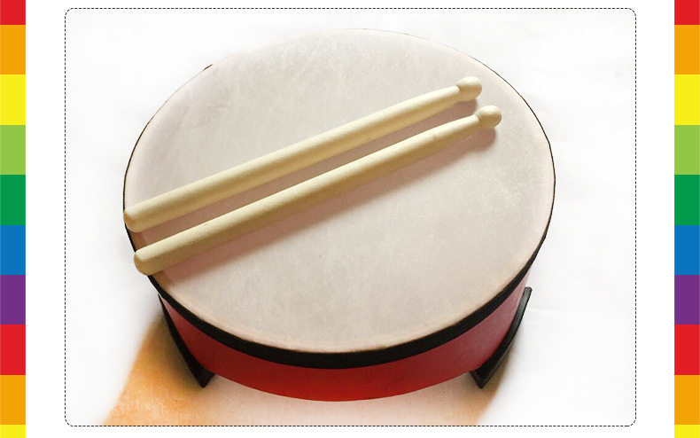 地鼓海鼓儿童打击乐器低邦地鼓学生木质乐器羊皮鼓皮儿童玩具批发