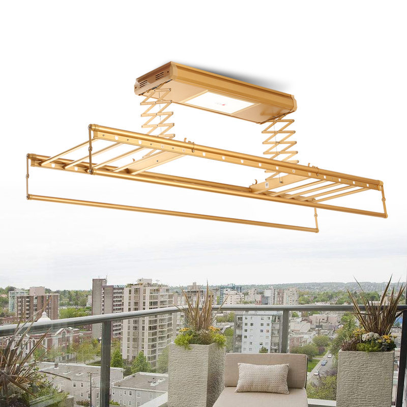 升升自动升降智能遥控阳台室内外晒被晾衣架 消毒烘干型晾衣架