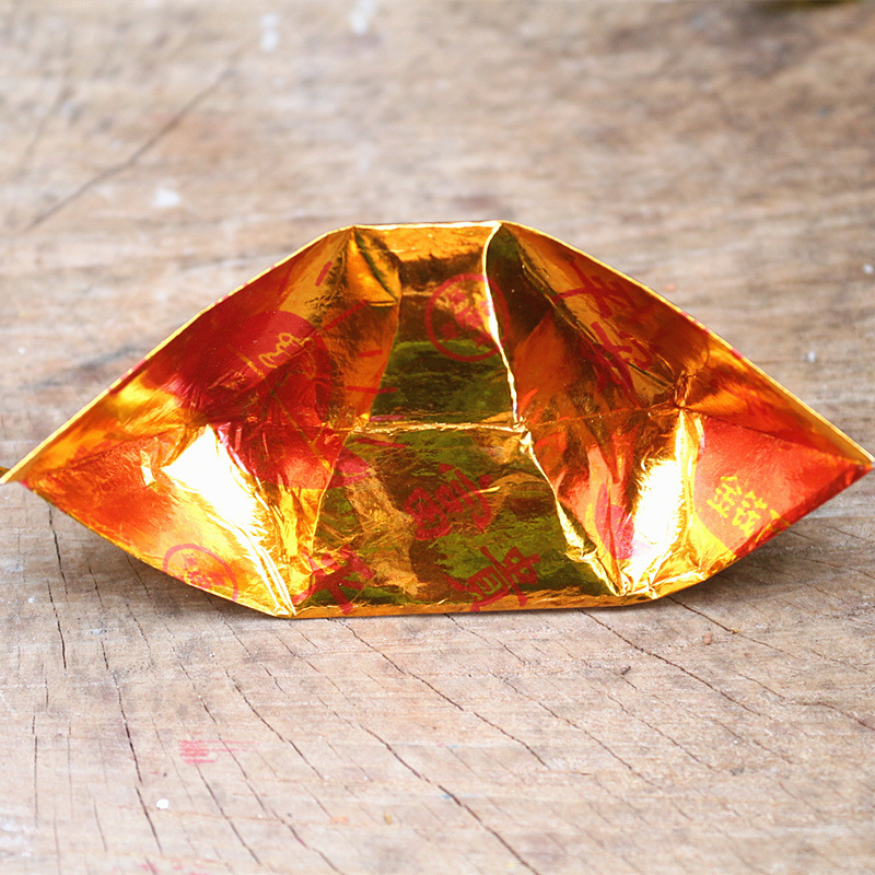 包邮印字半成品金元宝纸手工纸金元宝纸锡箔纸金纸折叠半成品元宝